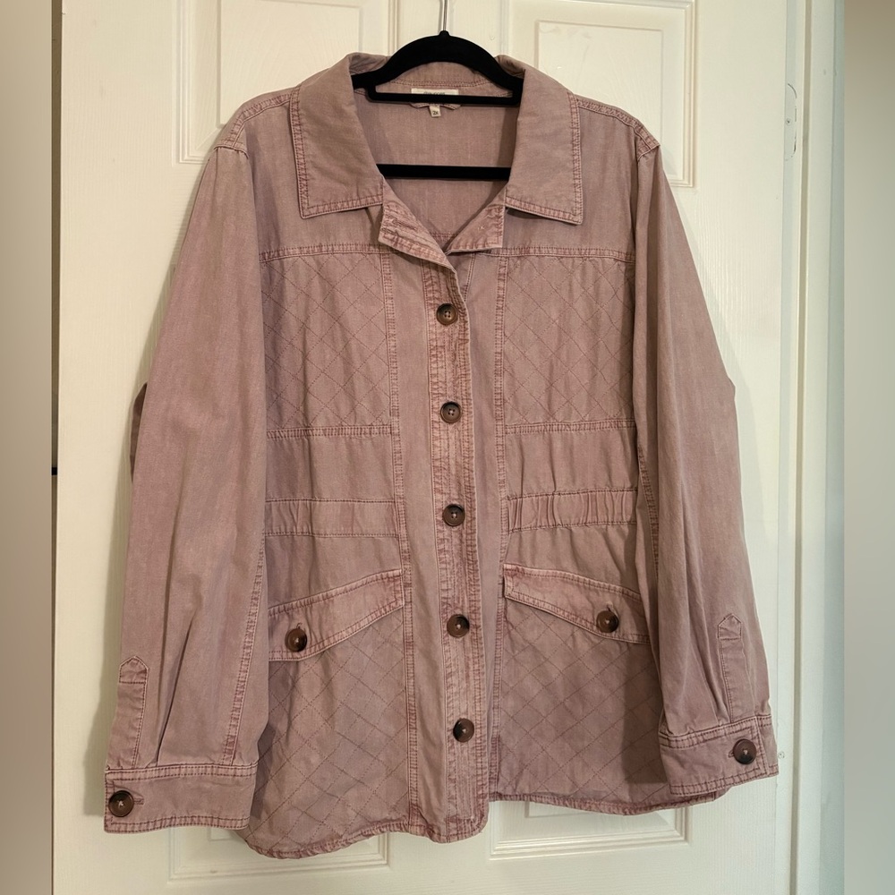 Maurices Dusty Pink Button-Front Jean Jacket